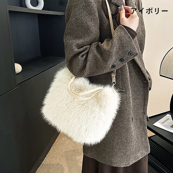 ファーバッグ バッグ 鞄 かばん レディース エコファー ふわもこ 2WAY トートバッグ フェイクファー マグネット 冬バッグ ショルダー [郵3]^bm1547^ |  | 11