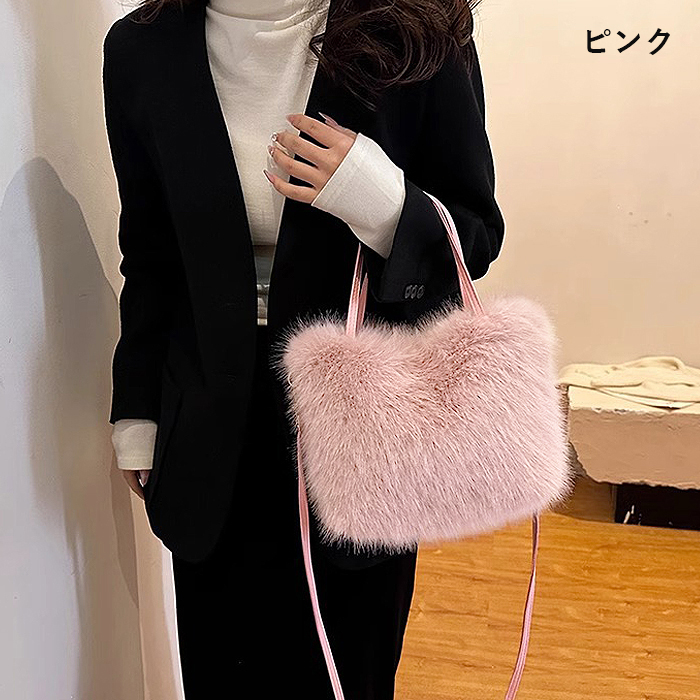 ファーバッグ バッグ 鞄 かばん レディース エコファー ふわもこ 2WAY トートバッグ フェイクファー マグネット 冬バッグ ショルダー [郵3]^bm1547^ |  | 08