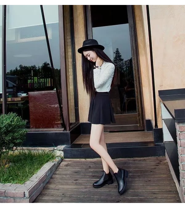 ブーツ ショートブーツ サイドゴア 厚底 レディース 黒 秋 冬 おしゃれ かわいい 30代 40代 50代 ローヒール シューズ ^bo-286^ | uricca | 07