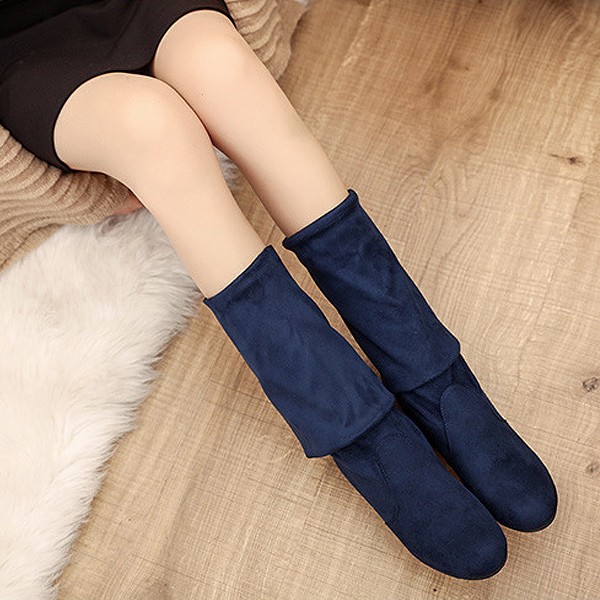 1743円 クーポンで！ ニーハイブーツ ブーツ レディース 秋 冬 ローヒール 安い ロングスエード調 大きいサイズ 美脚 ^bo-596^ | uricca | 14