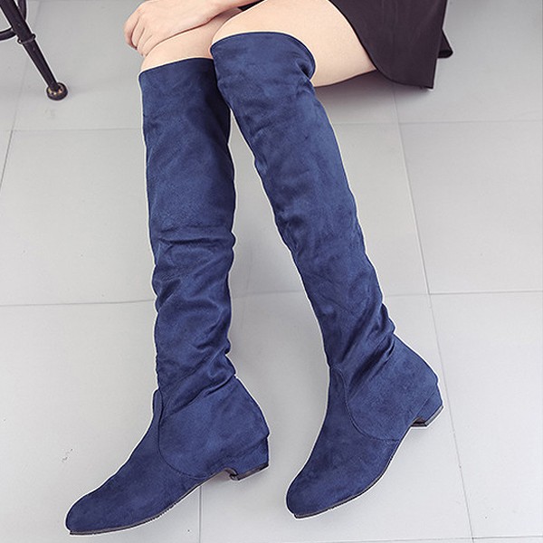 1743円 クーポンで！ ニーハイブーツ ブーツ レディース 秋 冬 ローヒール 安い ロングスエード調 大きいサイズ 美脚 ^bo-596^ | uricca | 16