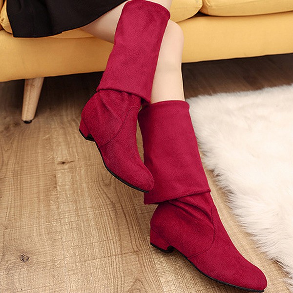 1743円 クーポンで！ ニーハイブーツ ブーツ レディース 秋 冬 ローヒール 安い ロングスエード調 大きいサイズ 美脚 ^bo-596^ | uricca | 13