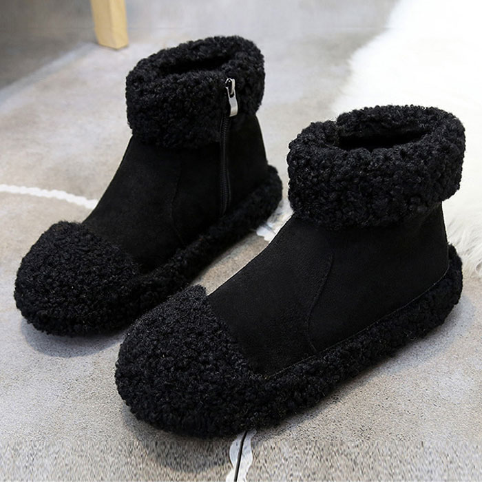 ムートンブーツ ショートブーツ ぺたんこ 歩きやすい 定番 履きやすい シューズ 極暖 (送料無料)^bo-708^ | uricca | 13