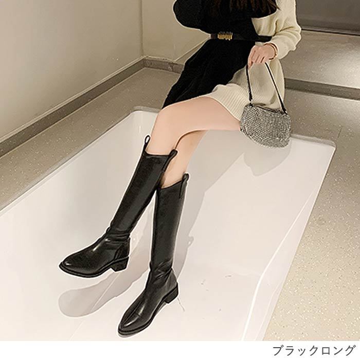 2653円 クーポンで！ ショートブーツ ロングブーツ ブーツ レディース  秋 冬 黒 おしゃれ ミドル ブラック 靴 シューズ ^bo-863^ | uricca | 19