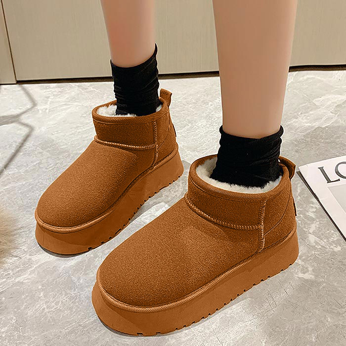 1813円 クーポンで！ ムートンブーツ 厚底 レディース 秋 冬 おしゃれ かわいい 30代 40代 50代 シューズ ショート 防寒 靴 ボア ファー 極暖 ^bo-929^ | uricca | 02