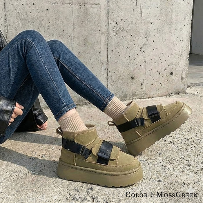 1995円 クーポンで！ ムートンブーツ 厚底 レディース シューズ 秋 冬 おしゃれ かわいい 30代 40代 50代 靴 ショートブーツ ボア 防寒 極暖 ^bo-949^ | uricca | 12