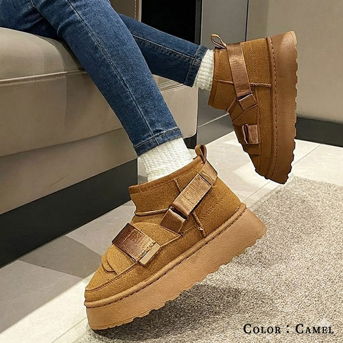 1995円 クーポンで！ ムートンブーツ 厚底 レディース シューズ 秋 冬 おしゃれ かわいい 30代 40代 50代 靴 ショートブーツ ボア 防寒 極暖 ^bo-949^ | uricca | 11