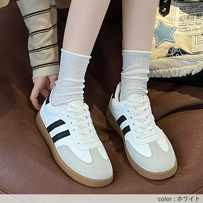 靴 レディース シューズ フラットスニーカー 秋 冬 黒 白 おしゃれ かわいい 30代 40代 50代 ローカット フラットソール^bo-960^ | uricca | 12