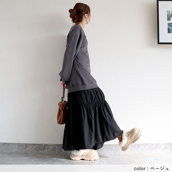 靴 レディース ムートン スリッパ 秋 冬 黒 おしゃれ 歩きやすい 厚底 軽量 軽い ファー 極暖 暖か 保温 かわいい^bo-962^ | uricca | 21