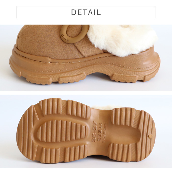 靴 レディース ムートン スリッパ 秋 冬 黒 おしゃれ 歩きやすい 厚底 軽量 軽い ファー 極暖 暖か 保温 かわいい^bo-962^ | uricca | 09