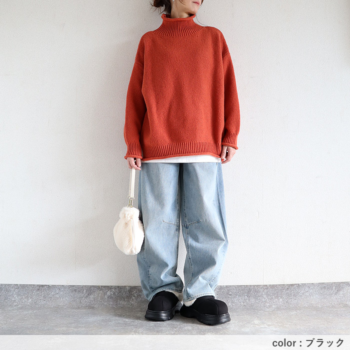 靴 レディース ムートン スリッパ 秋 冬 黒 おしゃれ 歩きやすい 厚底 軽量 軽い ファー 極暖 暖か 保温 かわいい^bo-962^ | uricca | 11