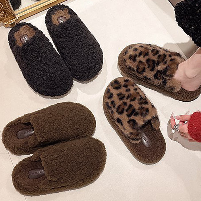 2195円 クーポンで！ 靴 レディース シューズ サンダル ボアサンダル 秋 冬 黒 おしゃれ 厚底 外履き用 レオパード あったか 保温 もこもこ かわいい^bo-964^ | uricca | 15