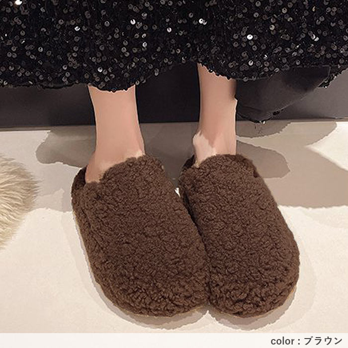 2195円 クーポンで！ 靴 レディース シューズ サンダル ボアサンダル 秋 冬 黒 おしゃれ 厚底 外履き用 レオパード あったか 保温 もこもこ かわいい^bo-964^ | uricca | 10