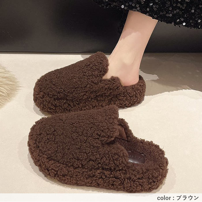 2195円 クーポンで！ 靴 レディース シューズ サンダル ボアサンダル 秋 冬 黒 おしゃれ 厚底 外履き用 レオパード あったか 保温 もこもこ かわいい^bo-964^ | uricca | 11