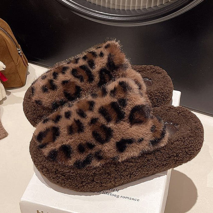 2195円 クーポンで！ 靴 レディース シューズ サンダル ボアサンダル 秋 冬 黒 おしゃれ 厚底 外履き用 レオパード あったか 保温 もこもこ かわいい^bo-964^ | uricca | 03