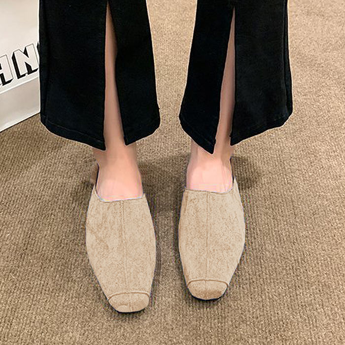 靴 レディース シューズ ファーサンダル ミュール 秋 冬 黒 おしゃれ あったか スエード フェイクファー 外履き用 かわいい^bo-965^ | uricca | 03