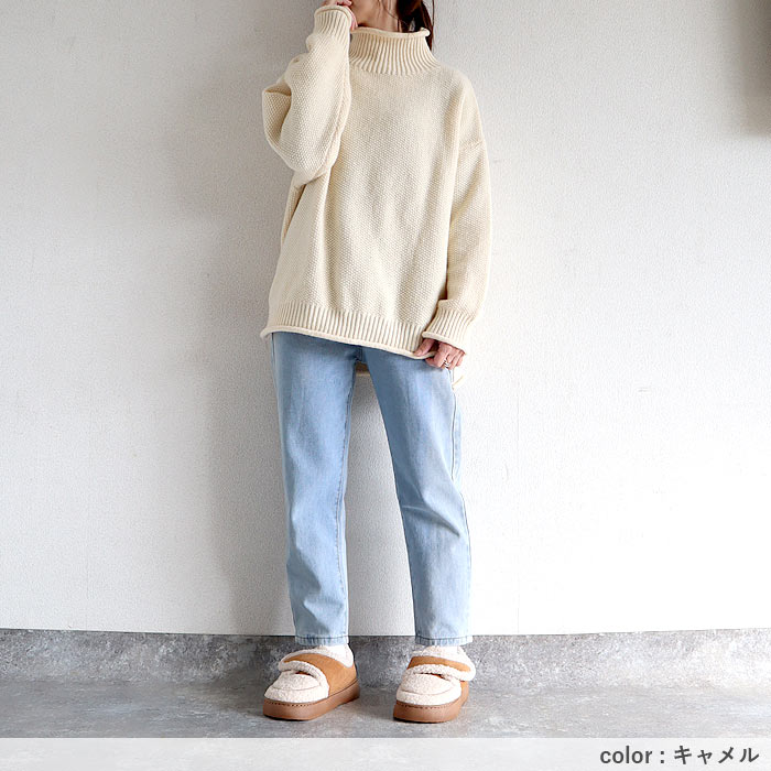 シューズ ブーツ レディースボア 裏起毛 ローファー風 フラット 冬 もこもこ ふわふわ あったか 保温 防寒 かわいい 韓国風 [宅配]^bo-968^ | uricca | 11