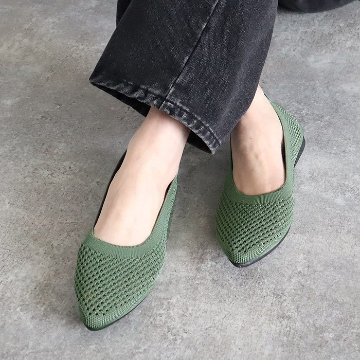 靴 レディース シューズ ニットパンプス メッシュ編み 春 夏 黒 おしゃれ 歩きやすい シンプル ポインテッドトゥ 通学 通勤 30代 40代 50代 60代^bo-971^ | uricca | 04