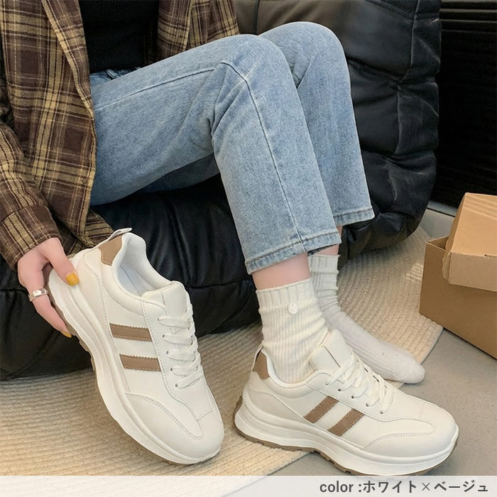 靴 レディース シューズ 厚底スニーカー 幅広 春 夏 秋 冬 白 黒 おしゃれ 歩きやすい シンプル 厚底 脚長効果 40代 50代 60代^bo-973^ | uricca | 13