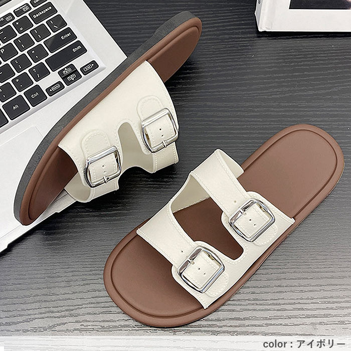 774円 クーポンで！ 靴 レディース シューズ サンダル ベルトサンダル 夏 黒 白 おしゃれ 歩きやすい シンプル フラットソール 室内 調節できる [郵3]^bo-976^ | uricca | 12