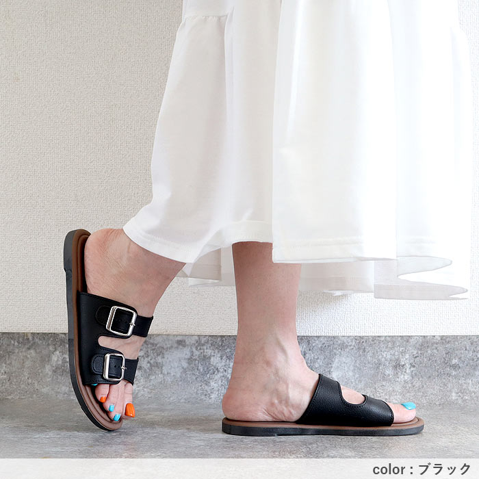774円 クーポンで！ 靴 レディース シューズ サンダル ベルトサンダル 夏 黒 白 おしゃれ 歩きやすい シンプル フラットソール 室内 調節できる [郵3]^bo-976^ | uricca | 10