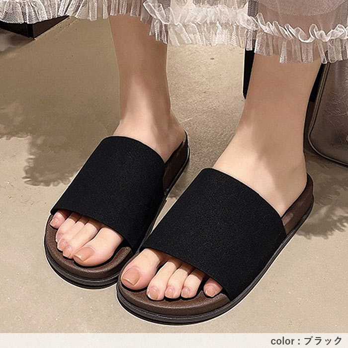 1434円 クーポンで！ サンダル スリッパ レディース シューズ 靴 フラット 疲れにくい 夏 白 黒 おしゃれ カジュアル 可愛い ^bo-977^ | uricca | 10