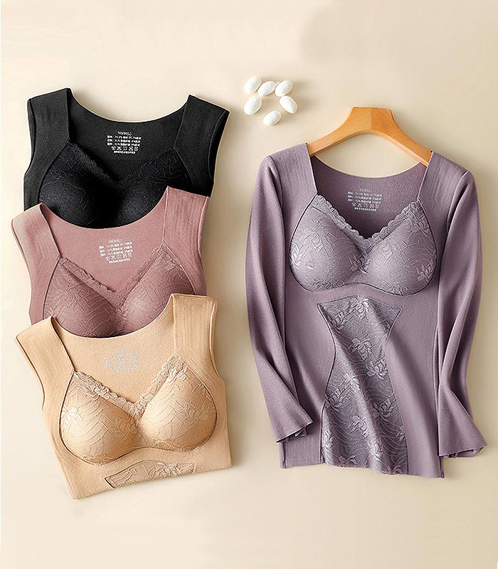 1596円 クーポンで！ tシャツ インナー 長袖 レディース 秋 冬 黒 おしゃれ Vネック 肌着 下着 保温 防寒 極暖 レース リボン [郵3]^i023^ | uricca | 23