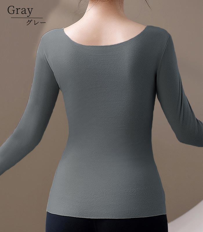 1596円 クーポンで！ tシャツ インナー 長袖 レディース 秋 冬 黒 おしゃれ Vネック 肌着 下着 保温 防寒 極暖 レース リボン [郵3]^i023^ | uricca | 27