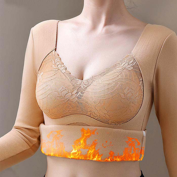 1596円 クーポンで！ tシャツ インナー 長袖 レディース 秋 冬 黒 おしゃれ Vネック 肌着 下着 保温 防寒 極暖 レース リボン [郵3]^i023^ | uricca | 08