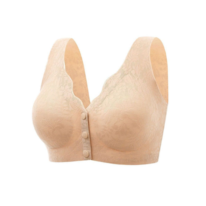 1090円 2点購入クーポンで！ ブラ ブラジャー レディース ブラトップ ノンワイヤー ランジェリー 脇高 フロントボタン 授乳ブラ 軽量 レース [郵1.5]^i032^ | uricca | 02