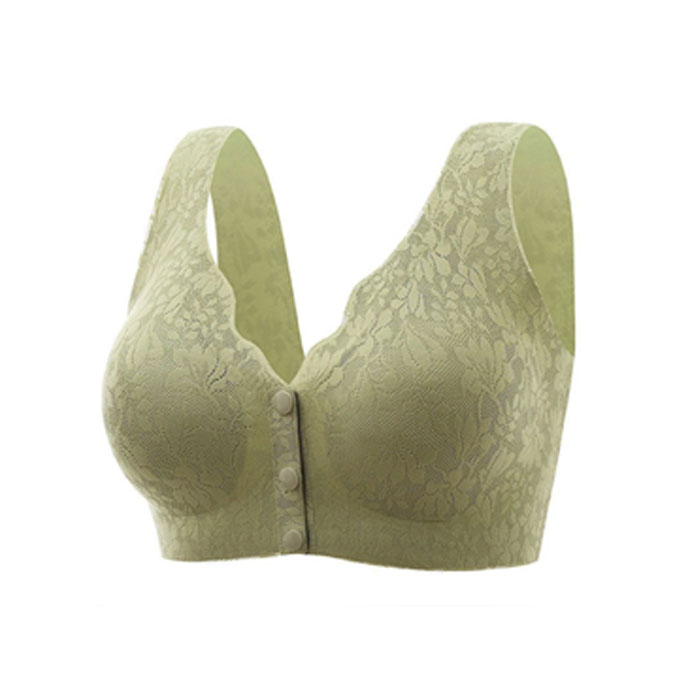 1090円 2点購入クーポンで！ ブラ ブラジャー レディース ブラトップ ノンワイヤー ランジェリー 脇高 フロントボタン 授乳ブラ 軽量 レース [郵1.5]^i032^ | uricca | 03