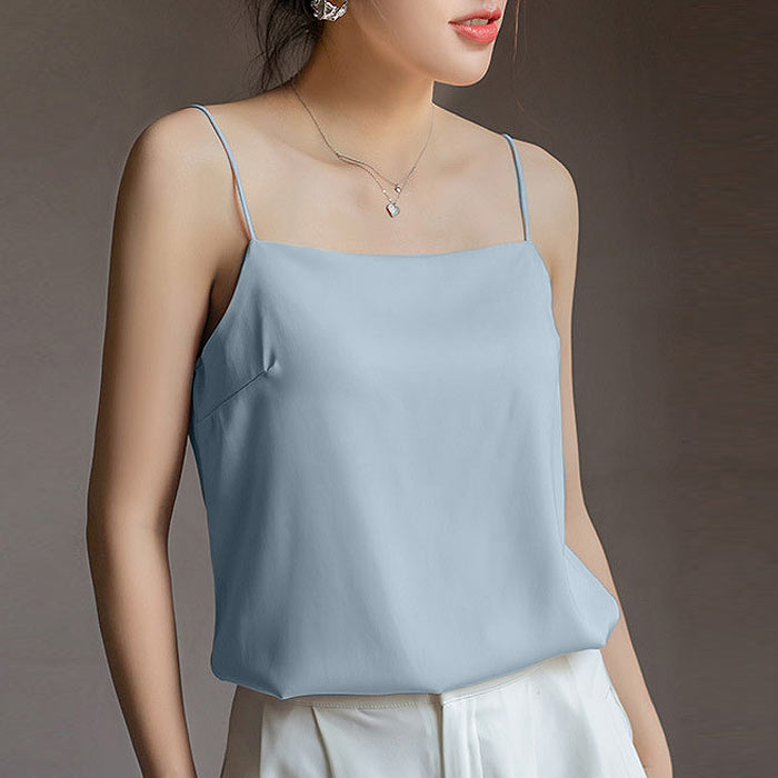 ブラトップ レディース カップ付き キャミソール キャミトップ インナー タンクトップ サテン 下着 重ね着 肌着 [郵1.5]^i040^ | uricca | 04
