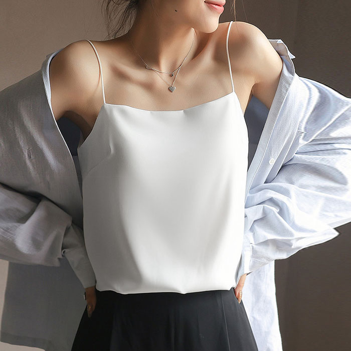 ブラトップ レディース カップ付き キャミソール キャミトップ インナー タンクトップ サテン 下着 重ね着 肌着 [郵1.5]^i040^ | uricca | 02