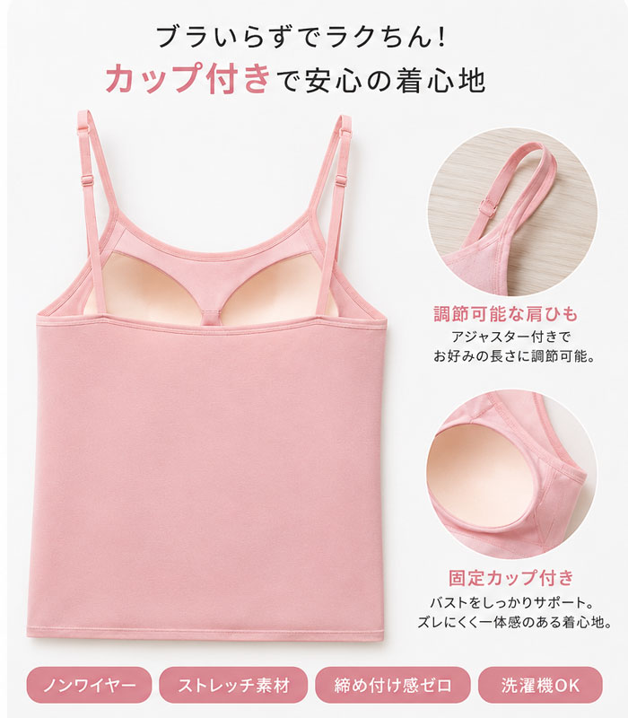 インナー トップス タンクトップ 春 夏 白 黒 おしゃれ ノースリーブ カップ付きインナー しっかりカップ 冷感 涼しい ^i052^ | uricca | 11