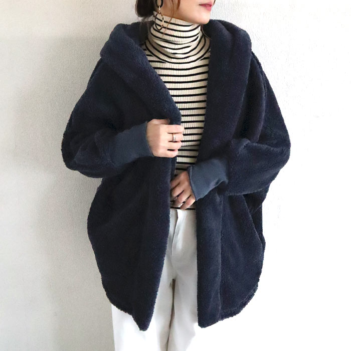 アウター レディース 秋 冬 ボア 暖か ゆったり フード　長袖　羽織　ドルマン 極暖^jk220^ | uricca | 04