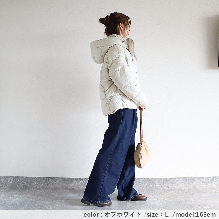 アウター レディース ジャケット コート ダウン 中綿入り 極暖 保温 あったか 秋 冬 白 黒 フード付き あったか きれいめ かわいい シンプル[宅配]^jk223^ | uricca | 14