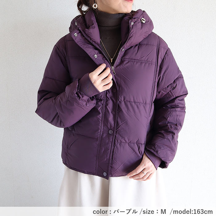 アウター レディース ジャケット コート ダウン 中綿入り 極暖 保温 あったか 秋 冬 白 黒 フード付き あったか きれいめ かわいい シンプル[宅配]^jk223^ | uricca | 15