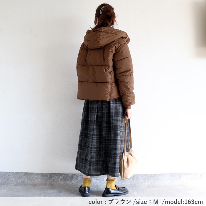 アウター レディース ジャケット コート ダウン 中綿入り 極暖 保温 あったか 秋 冬 白 黒 フード付き あったか きれいめ かわいい シンプル[宅配]^jk223^ | uricca | 19