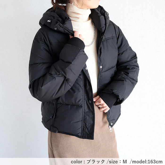 アウター レディース ジャケット コート ダウン 中綿入り 極暖 保温 あったか 秋 冬 白 黒 フード付き あったか きれいめ かわいい シンプル[宅配]^jk223^ | uricca | 20