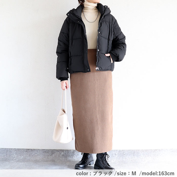 アウター レディース ジャケット コート ダウン 中綿入り 極暖 保温 あったか 秋 冬 白 黒 フード付き あったか きれいめ かわいい シンプル[宅配]^jk223^ | uricca | 21