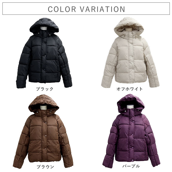 アウター レディース ジャケット コート ダウン 中綿入り 極暖 保温 あったか 秋 冬 白 黒 フード付き あったか きれいめ かわいい シンプル[宅配]^jk223^ | uricca | 11
