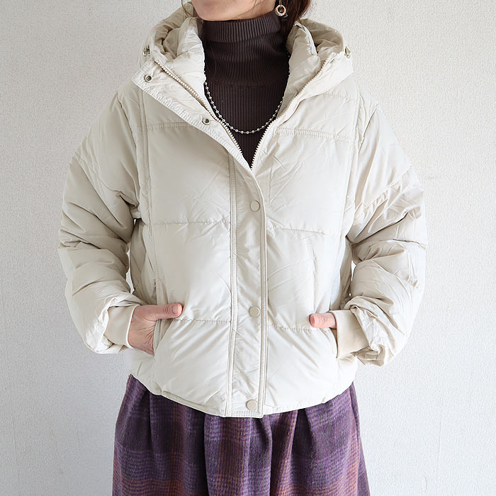 アウター レディース ジャケット コート ダウン 中綿入り 極暖 保温 あったか 秋 冬 白 黒 フード付き あったか きれいめ かわいい シンプル[宅配]^jk223^ | uricca | 02