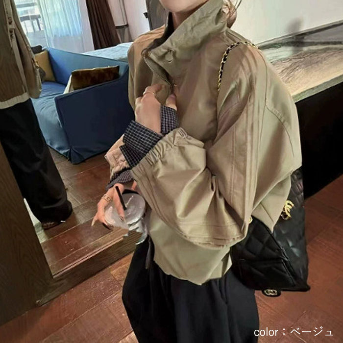 ブルゾン レディース アウター 秋冬 チェック柄 ジャケット 長袖 ゆったり 大きめ オーバーサイズ 大人カジュアル 体型カバー [郵3]^jk224^ | uricca | 05