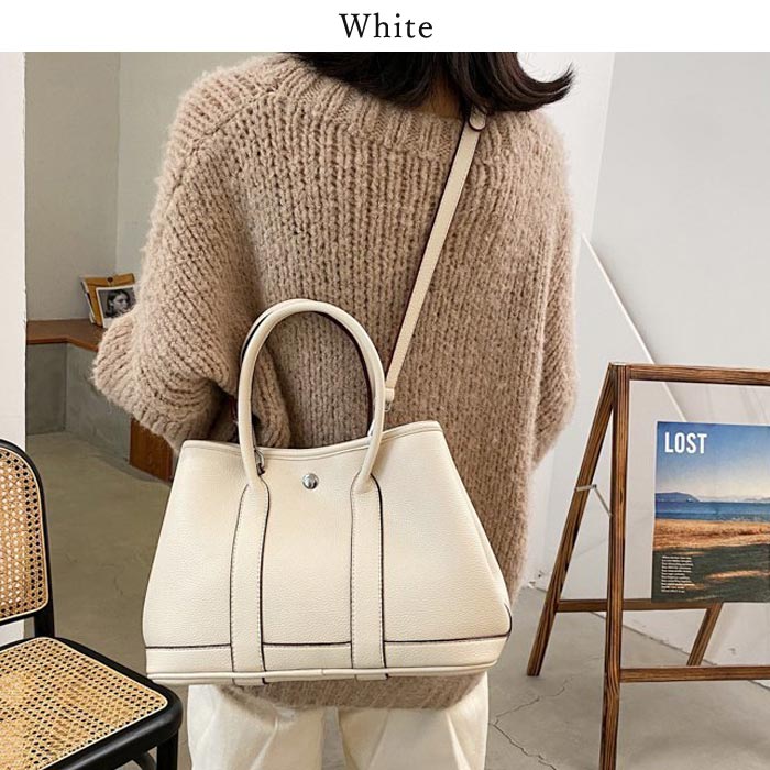 ショルダーバッグ ハンドバッグ 2way レディース 斜めがけ トートバッグ かばん 通勤 ビジネス 通学 大容量 黒 白 ^ka-190^ | uricca | 18