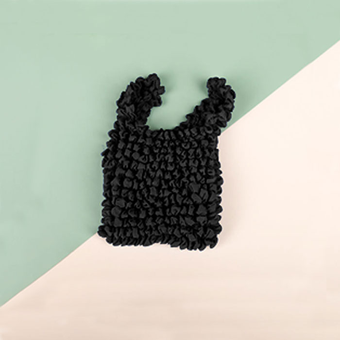 エコバッグ トートバッグ レディース 黒 大容量 軽い 軽量 おしゃれ 伸縮 マイバッグ プリーツ [定形外1]^ka-197^ | uricca | 01