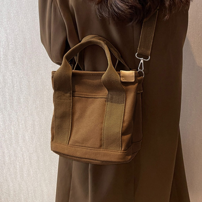 トートバッグ ショルダーバッグ キャンバス ミニ トート レディース 黒 おしゃれ ランチバッグ ファスナー 無地 [郵3]^ka-201^爆買 | uricca | 05