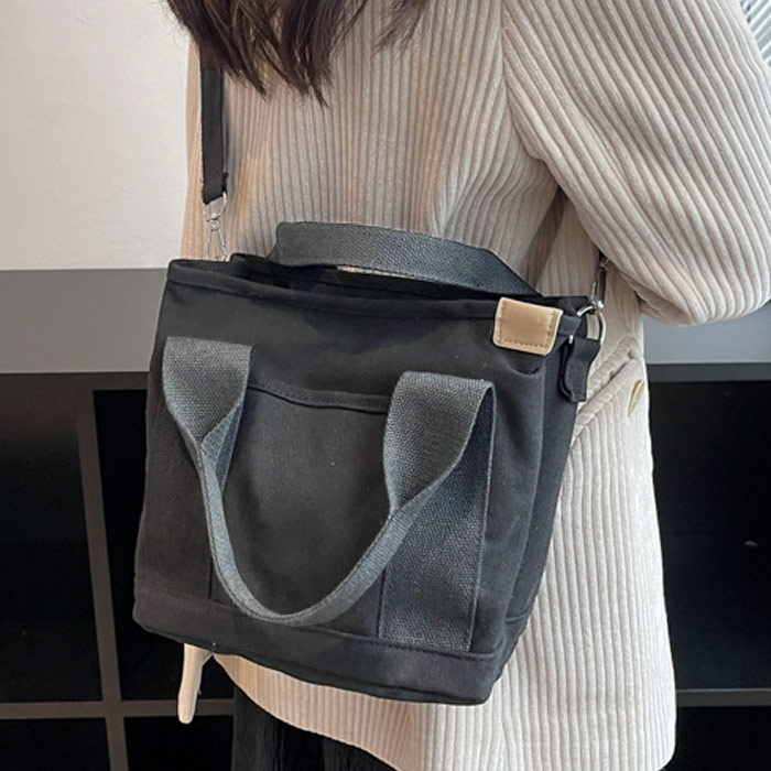 トートバッグ ショルダーバッグ キャンバス ミニ トート レディース 黒 おしゃれ ランチバッグ ファスナー 無地 [郵3]^ka-201^爆買 | uricca | 07