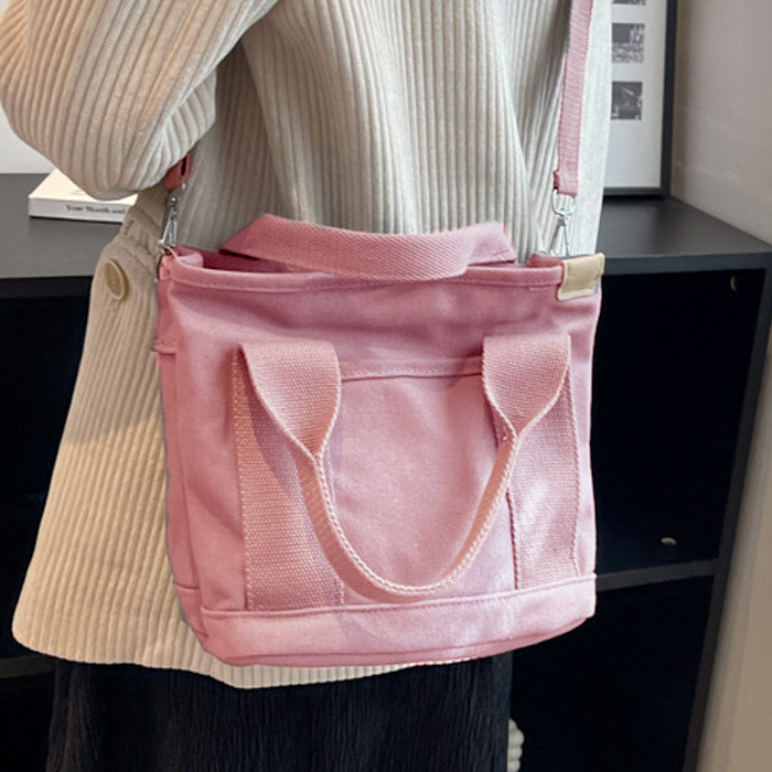 トートバッグ ショルダーバッグ キャンバス ミニ トート レディース 黒 おしゃれ ランチバッグ ファスナー 無地 [郵3]^ka-201^爆買 | uricca | 09