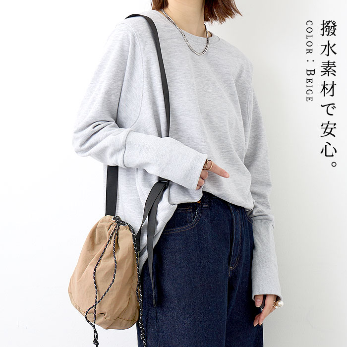 ショルダーバッグ レディース 黒 おしゃれ 鞄 ミニショルダー 肩掛け 斜め掛け 巾着ショルダー 巾着バッグ [郵1.5]^ka-204^ | uricca | 08