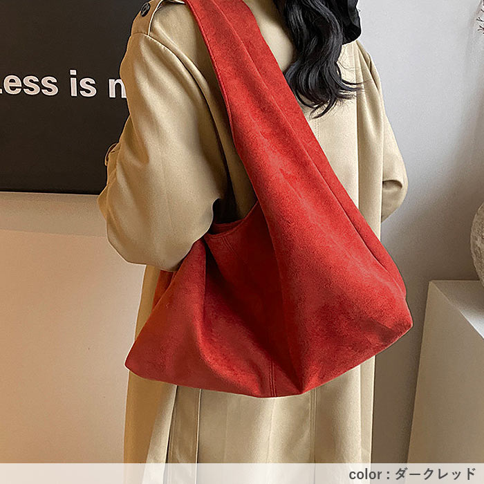 2792円 クーポンで！ 鞄 レディース ハンドバッグ スエード レザー 秋 冬 黒 おしゃれ シンプル 内ポケット 大容量 幅広持ち手 ボタン^ka-214^ | uricca | 11